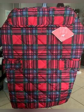 NWT St. John Red plaid Quilted Dog winter puffer